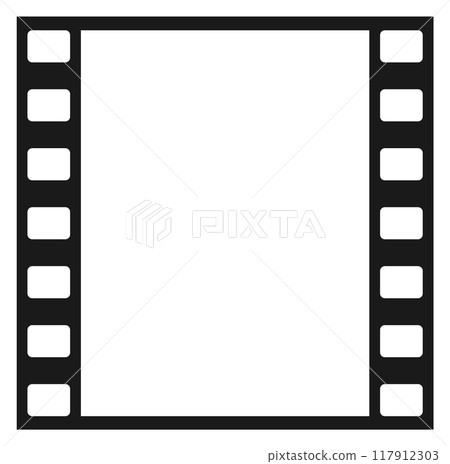 Film strip frame. Retro movie tape border 117912303