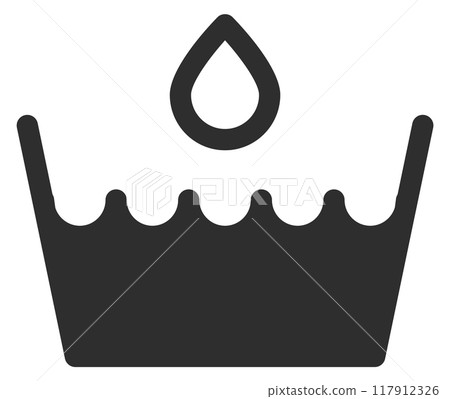 Water drop icon. Black sign washable pictogram 117912326
