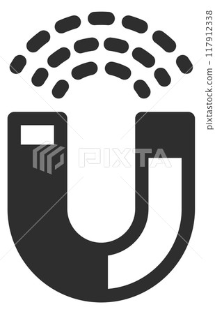 Magnet force black icon. Physics power symbol 117912338