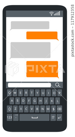 Smartphone keyboard layout. Phone app screen buttons Smartphone keyboard layout. Phone app screen buttons 117912358