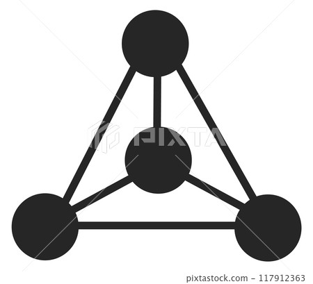 Chemical logo. Molecule icon. Science black symbol Chemical logo. Molecule icon. Science black symbol 117912363