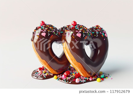 Delicious Chocolate-Glazed Donuts with Vibrant Toppings: A Perfect Treat for Celebrations Delicious Chocolate-Glazed Donuts with Vibrant Toppings: A Perfect Treat for Celebrations 117912679
