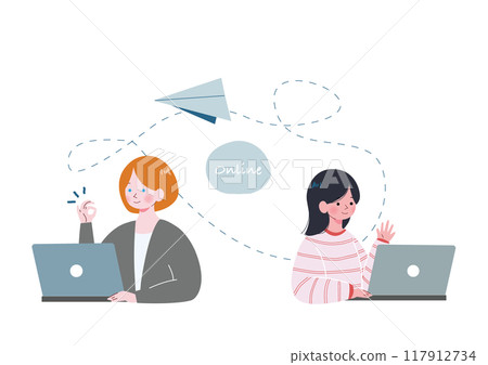 Online English Conversation Illustrations 117912734