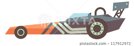 Sport racing car. Flat formula toy icon Sport racing car. Flat formula toy icon 117912972