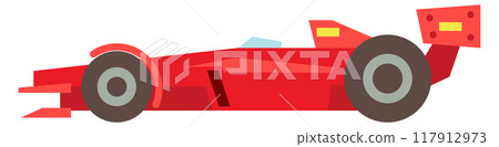 Red racing car side view color icon Red racing car side view color icon 117912973