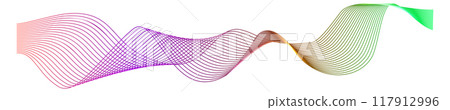 Audio waves effect. Colorful gradient light lines 117912996