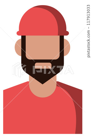 Bearded worker in hard hat. Construction industry manager Bearded worker in hard hat. Construction industry manager 117913033