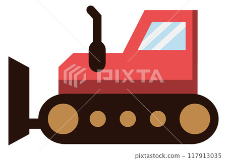 Bulldozer color icon. Construction machinery. Heavy vehicle Bulldozer color icon. Construction machinery. Heavy vehicle 117913035