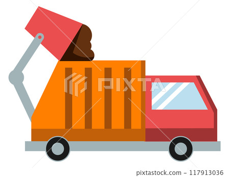 Garbage truck color icon. Trash recycle transport 117913036
