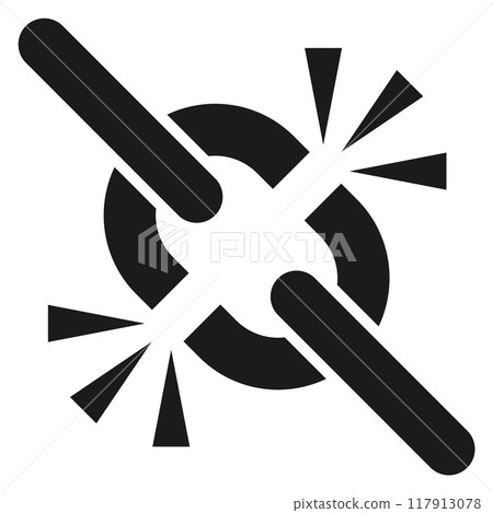 Broken unlinked chain in weak link black icon 117913078
