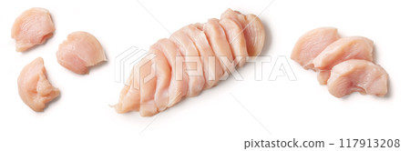 fresh raw chicken fillet meat pieces 117913208