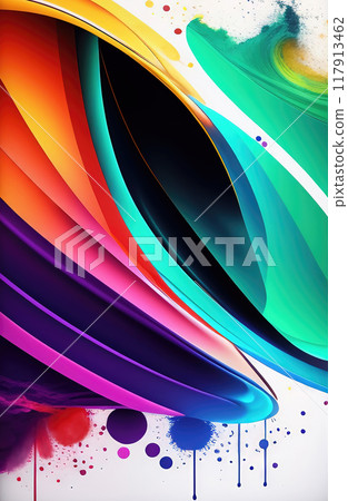 Abstract wavy pattern in vivid colors 117913462