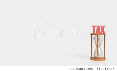 The red Tax text on sand clock for business concept 3d rendering. The red Tax text on sand clock for business concept 3d rendering. 117913887
