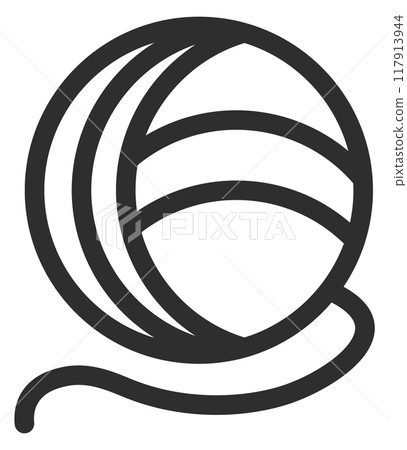 Yarn ball symbol. Wool string black icon Yarn ball symbol. Wool string black icon 117913944