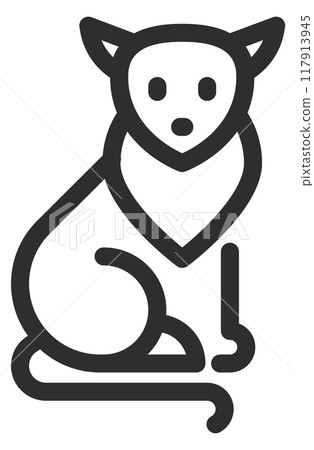 Cat line icon. Pet symbol. Animal sign Cat line icon. Pet symbol. Animal sign 117913945