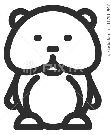 Hamster line icon. Cute pet. Animal symbol 117913947