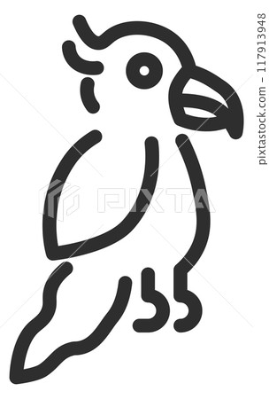 Parrot line icon. Pet bird black symbol 117913948