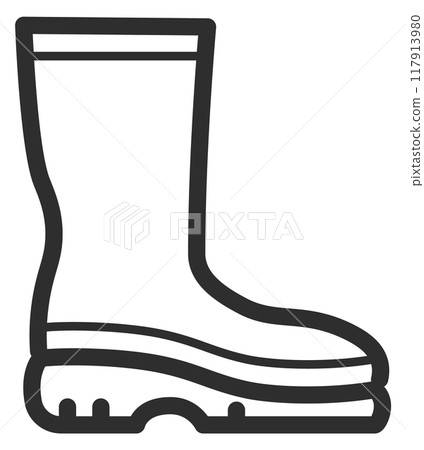 Rubber boots line icon. Autumn footwear symbol 117913980