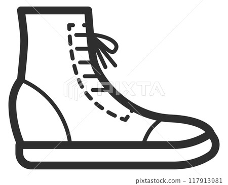Boot line icon. Footwear symbol. Walking fashion 117913981