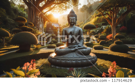 Buddha statue in the garden 117914629