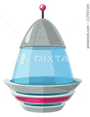 Alien spaceship cartoon icon. Flying ufo saucer 117915165