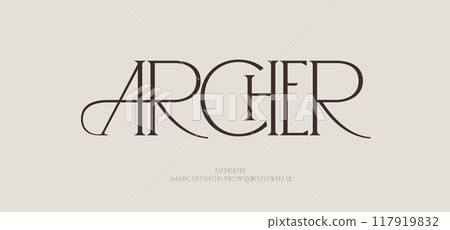 AR CH logo font and number. ci corporate identity modern luxury. Typography elegant beauty lettering serif italic fonts decorative brand wedding vintage retro logos. vector illustration 117919832