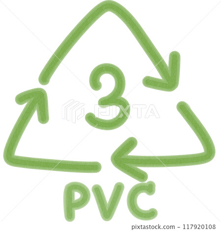 PVC recycle symbol Number 3 117920108