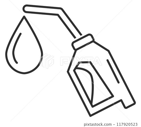 Gas station pump gun black line icon Gas station pump gun black line icon 117920523