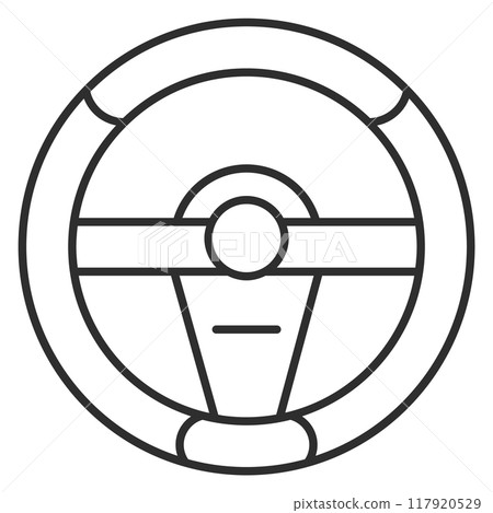 Steering wheel line icon. Car dribing symbol Steering wheel line icon. Car dribing symbol 117920529