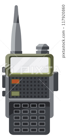 Radio transmitter cartoon icon. Walkie talkie device Radio transmitter cartoon icon. Walkie talkie device 117920860