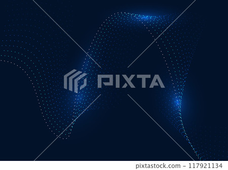 Abstract Background Technology. Layered flowing point particle waves. Represents the huge amount of data being processed by cyber technology. Illustration, Vector. Abstract Background Technology. Layered flowing point particle waves. Represents the huge amount of data being processed by cyber technology. Illustration, Vector. 117921134