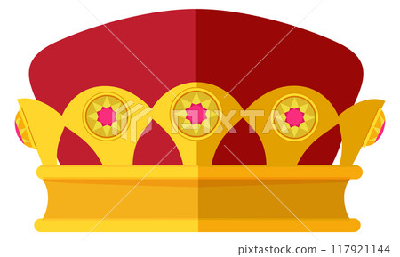 Noble crown color icon. Golden power symbol Noble crown color icon. Golden power symbol 117921144