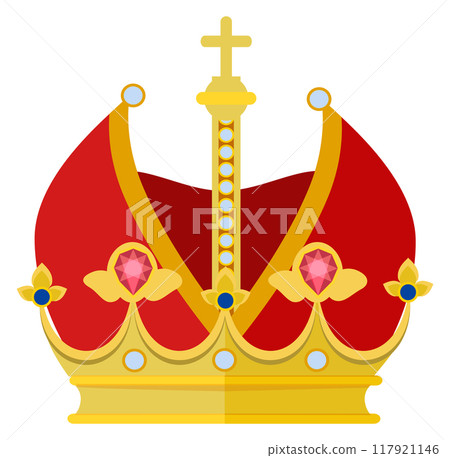 Luxury vintage golden crown. Royalty color icon Luxury vintage golden crown. Royalty color icon 117921146