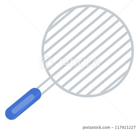 Round grill grid. Barbecue steel grate icon Round grill grid. Barbecue steel grate icon 117921227