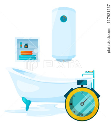 Fast plumbing work banner. Bathtub pipes repair 117921287