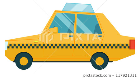Taxi color icon. Cartoon car passenger service 117921311