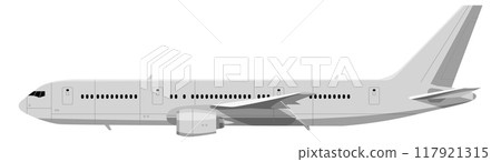 Flying plane side view. Travel aviation icon Flying plane side view. Travel aviation icon 117921315