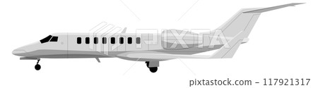 Passenger jet side view. Flight aviation symbol 117921317