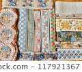 Ribbon lace laid out 117921367