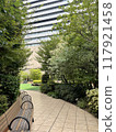 Terrace of green-rich office building 117921458