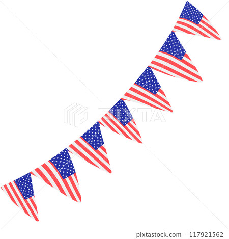 Hanging flag with the flag of the United States Hanging flag with the flag of the United States 117921562