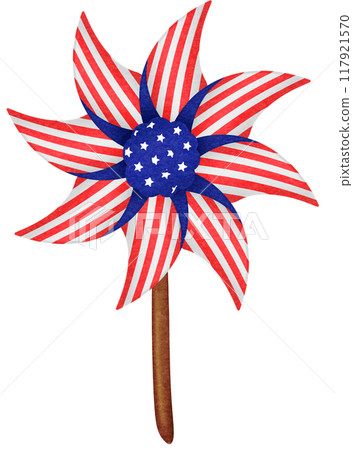Patriotic Red White and Blue Pinwheel Patriotic Red White and Blue Pinwheel 117921570