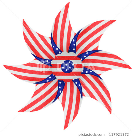 Patriotic Red White and Blue Pinwheel 117921572