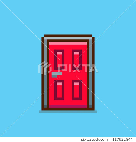 Pixel art red door game asset design Pixel art red door game asset design 117921844