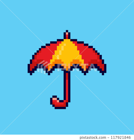 Pixel art umbrella game asset design 117921846