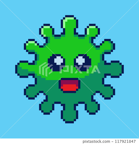 Pixel art virus game asset design 117921847