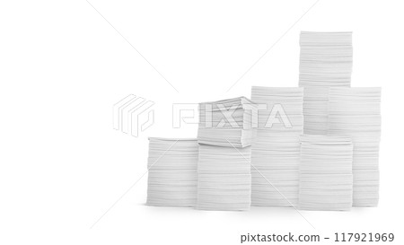 stack of papers isolated on a white background 117921969