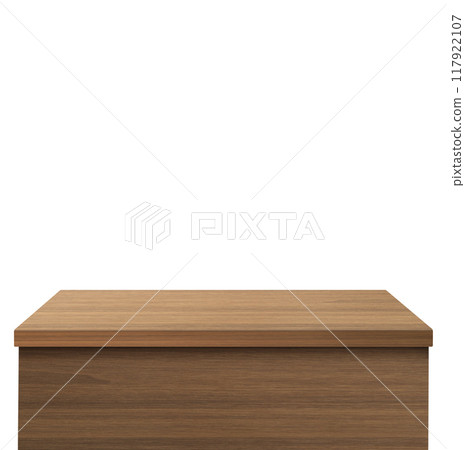 Empty wooden table. Front view. Isolated on a white background Empty wooden table. Front view. Isolated on a white background 117922107