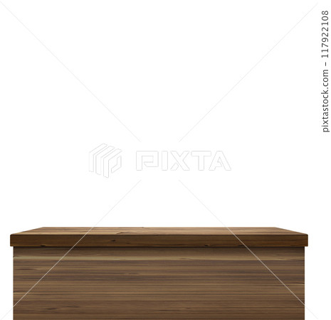 Empty wooden table. Front view. Isolated on a white background Empty wooden table. Front view. Isolated on a white background 117922108