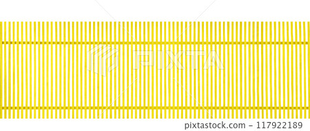 Yellow vertical wooden fence on a white background 117922189